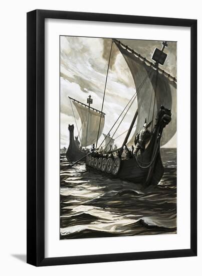 Viking Longboats-null-Framed Giclee Print