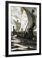 Viking Longboats-null-Framed Giclee Print