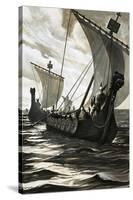 Viking Longboats-null-Stretched Canvas