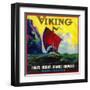 Viking Orange Label - Rialto, CA-Lantern Press-Framed Art Print