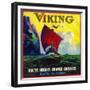 Viking Orange Label - Rialto, CA-Lantern Press-Framed Premium Giclee Print