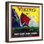 Viking Orange Label - Rialto, CA-Lantern Press-Framed Art Print