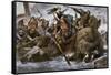 Viking Raid Along the English Channel Led by Olaf Tryggvason, 900s Ad-null-Framed Stretched Canvas