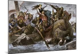 Viking Raid Along the English Channel Led by Olaf Tryggvason, 900s Ad-null-Mounted Giclee Print