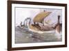 Viking Raiding Fleet Racing Across the North Sea-Albert Sebille-Framed Photographic Print