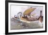 Viking Raiding Fleet Racing Across the North Sea-Albert Sebille-Framed Photographic Print