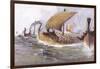 Viking Raiding Fleet Racing Across the North Sea-Albert Sebille-Framed Photographic Print