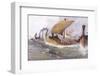 Viking Raiding Fleet Racing Across the North Sea-Albert Sebille-Framed Photographic Print