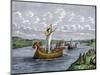 Viking Settlers Exploring the North American Coast-null-Mounted Giclee Print