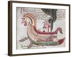 Viking Ship, 10th Century-null-Framed Giclee Print