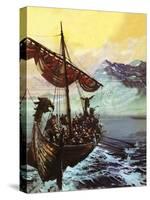 Viking Ship-English School-Stretched Canvas