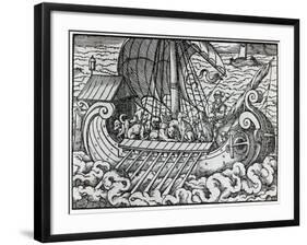 Viking Ship-null-Framed Giclee Print