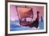 Viking Ship-English School-Framed Giclee Print