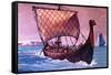 Viking Ship-English School-Framed Stretched Canvas