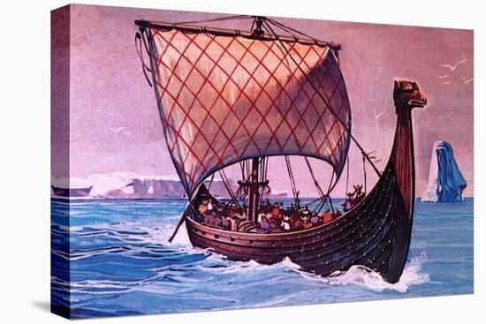 Viking Ship-English School-Stretched Canvas