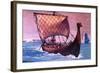 Viking Ship-English School-Framed Giclee Print