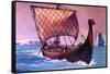 Viking Ship-English School-Framed Stretched Canvas