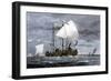 Viking Ships at Sea with Warriors on Board-null-Framed Giclee Print