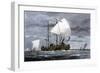 Viking Ships at Sea with Warriors on Board-null-Framed Giclee Print