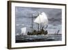 Viking Ships at Sea with Warriors on Board-null-Framed Giclee Print