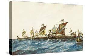 Viking Ships of the King Olaf I of Norway (995-1000)-null-Stretched Canvas