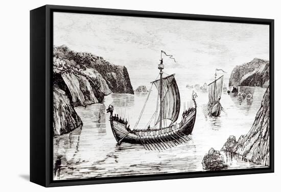 Viking Ships-null-Framed Stretched Canvas