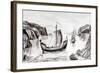 Viking Ships-null-Framed Giclee Print