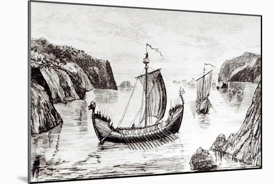 Viking Ships-null-Mounted Giclee Print