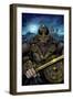 Viking Sword and Shield Moonlight-FlyLand Designs-Framed Giclee Print