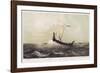 Viking Vessel Heads out into the Open Sea Her Sail Bellying out Before a Favouring Wind-W.j. Hofdijk-Framed Photographic Print