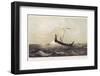 Viking Vessel Heads out into the Open Sea Her Sail Bellying out Before a Favouring Wind-W.j. Hofdijk-Framed Photographic Print