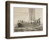 Vikingesnekke, Norwegian Warriors in a Half-Decked Warship-Anker Lund-Framed Art Print