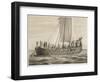 Vikingesnekke, Norwegian Warriors in a Half-Decked Warship-Anker Lund-Framed Art Print