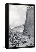 Vikings Attack Tower-G.F. Scott Elliot-Framed Stretched Canvas