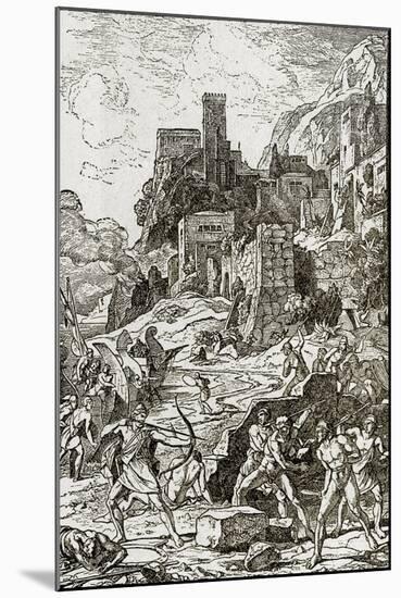 Vikings Attacking the Celts, Illustration from 'The Story of Man' by J.W. Buel (Litho)-null-Mounted Giclee Print