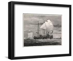 Vikings Sail to England-GW Benjamin-Framed Art Print