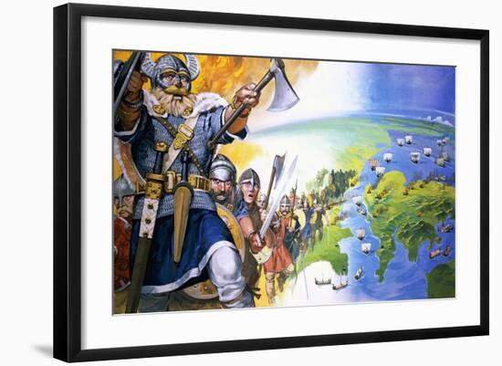 Vikings-Angus Mcbride-Framed Giclee Print