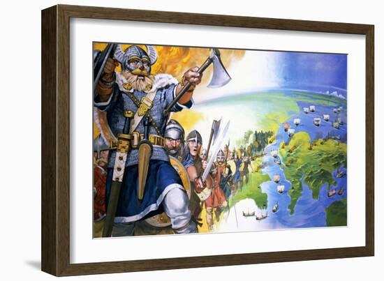 Vikings-Angus Mcbride-Framed Giclee Print