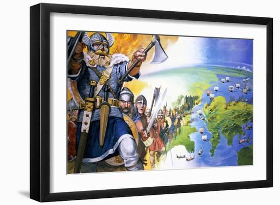 Vikings-Angus Mcbride-Framed Giclee Print