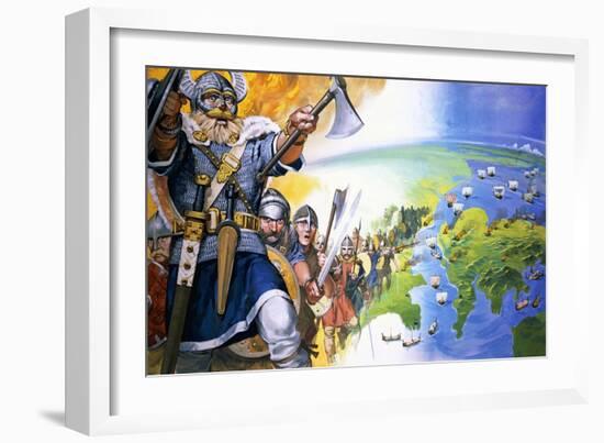 Vikings-Angus Mcbride-Framed Giclee Print