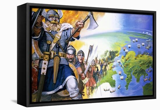 Vikings-Angus Mcbride-Framed Stretched Canvas