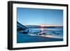 Vikten Beach in the Lofoten Islands, Norway in the Winter at Sunset-Felix Lipov-Framed Photographic Print