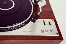 Stereo Turntable Vinyl Record Player Analog Retro Vintage Angle View-Viktorus-Photographic Print