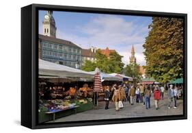 Viktualienmarkt, Food Market, Munich (Munchen), Bavaria (Bayern), Germany-Gary Cook-Framed Stretched Canvas
