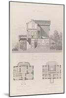 Villa à Neuilly-sur-Seine de M.Labrouste : coupe transversale, plans de rez-null-Mounted Giclee Print