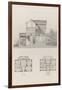 Villa à Neuilly-sur-Seine de M.Labrouste : coupe transversale, plans de rez-null-Framed Giclee Print