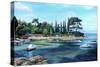 Villa and Boats, South of France-Trevor Neal-Stretched Canvas