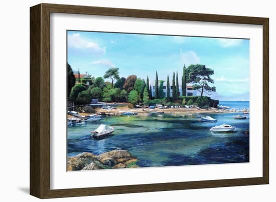 Villa and Boats, South of France-Trevor Neal-Framed Giclee Print