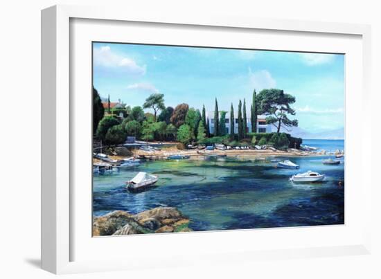 Villa and Boats, South of France-Trevor Neal-Framed Giclee Print