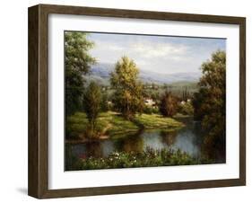 Villa at the River Bank-Hulsey-Framed Art Print